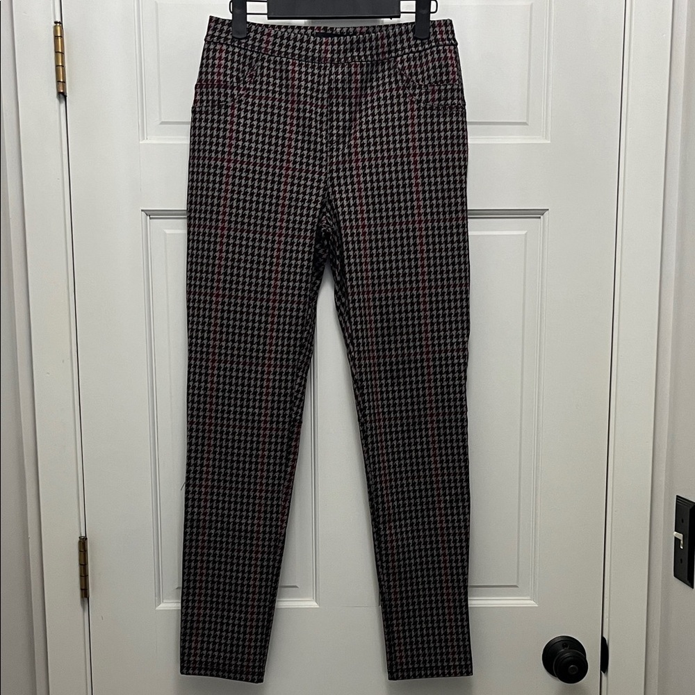 Sanctuary Red and Black Houndstooth Grease Leggings - Size Medium